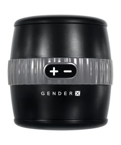 Gender X Barrel Of Fun Rechargeable Open-Ended Vibrating Stroker Black