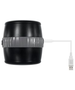 Gender X Barrel Of Fun Rechargeable Open-Ended Vibrating Stroker Black
