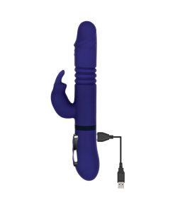Gender X All In One Rechargeable Thrusting Rotating Silicone Rabbit Vibrator Purple