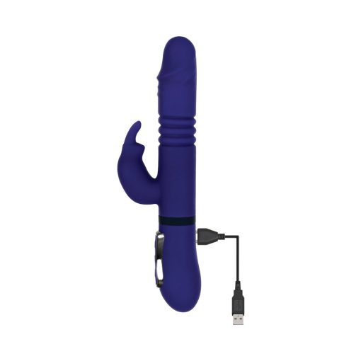 Gender X All In One Rechargeable Thrusting Rotating Silicone Rabbit Vibrator Purple - Image 3