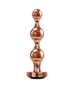 Gender X Gold Digger Rose Gold Beaded Anal Plug With Black Gemstone Base Small