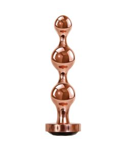Gender X Gold Digger Rose Gold Beaded Anal Plug With Black Gemstone Base Large