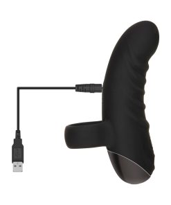 Evolved Hooked On You Rechargeable Silicone Finger Vibrator Black