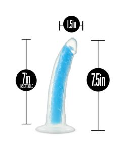 Neo Elite Glow In The Dark Prysm 7 In. Silicone Dual Density Dildo Neon Blue