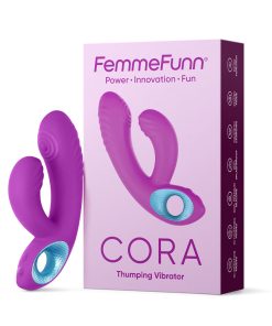 Femmefunn Cora Rechargeable Silicone Thumping Dual Stimulation Vibrator Purple