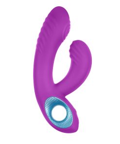 Femmefunn Cora Rechargeable Silicone Thumping Dual Stimulation Vibrator Purple