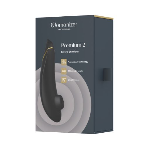 Womanizer Premium 2 Rechargeable Silicone Luxurious Pleasure Air Clitoral Stimulator Black - Image 11