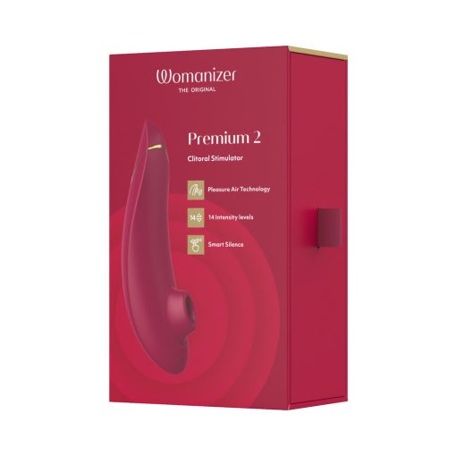 Womanizer Premium 2 Rechargeable Silicone Luxurious Pleasure Air Clitoral Stimulator Bordeaux - Image 11