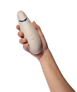 Womanizer Premium 2 Rechargeable Silicone Luxurious Pleasure Air Clitoral Stimulator Warm Gray