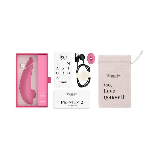 Womanizer Premium 2 Rechargeable Silicone Luxurious Pleasure Air Clitoral Stimulator Raspberry - Image 10