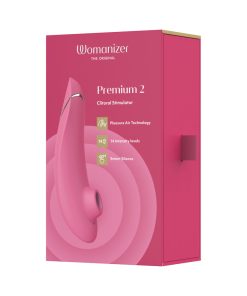 Womanizer Premium 2 Rechargeable Silicone Luxurious Pleasure Air Clitoral Stimulator Raspberry
