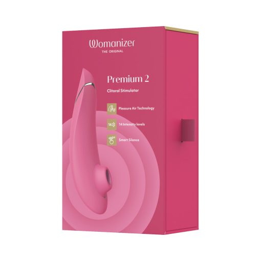 Womanizer Premium 2 Rechargeable Silicone Luxurious Pleasure Air Clitoral Stimulator Raspberry - Image 11