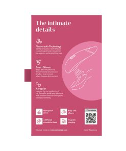 Womanizer Premium 2 Rechargeable Silicone Luxurious Pleasure Air Clitoral Stimulator Raspberry