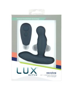 Lux Active Revolve 4.5 In. Rotating And Vibrating Silicone Massager Black