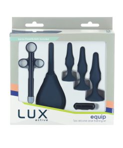 Lux Active Equip 7-Piece Anal Plug Training Kit Silicone Black
