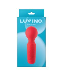 Luv Inc Mw65 Mini Wand Rechargeable Flexible Silicone Vibrator Red