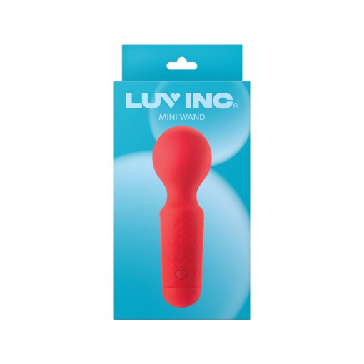 Luv Inc Mw65 Mini Wand Rechargeable Flexible Silicone Vibrator Red - Image 3
