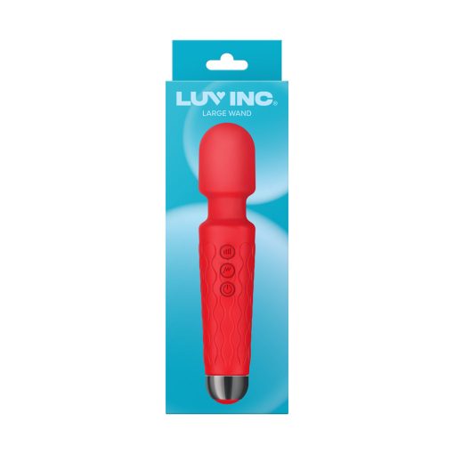 Luv Inc Lw96 Large Wand Rechargeable Flexible Silicone Vibrator Red - Image 3
