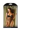 Fantasy Lingerie Tease Stevie Floral Embroidered Mesh Bodysuit Black L/Xl