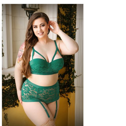 Fantasy Lingerie Curve Nadine Longline Contour Cup Bra & High-Waist Panty Emerald Xl/2Xl - Image 2