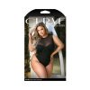 Fantasy Lingerie Curve Raven High-Neck Bodysuit With Back Cutout & Snap Closure Black Xl/2Xl