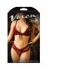 Fantasy Lingerie Vixen Good 4 You Lace Triangle Bralette & Panty Burgundy L/Xl