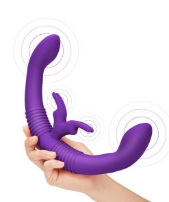 Together Couples Toy Remote-Controlled Dual Ended Rabbit Vibrator Purple