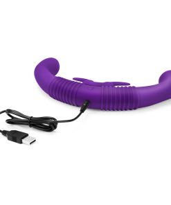 Together Couples Toy Remote-Controlled Dual Ended Rabbit Vibrator Purple