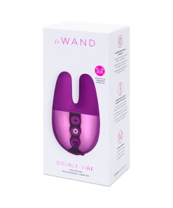 Le Wand Chrome Double Vibe Rechargeable Silicone Mini Vibrator Dark Cherry