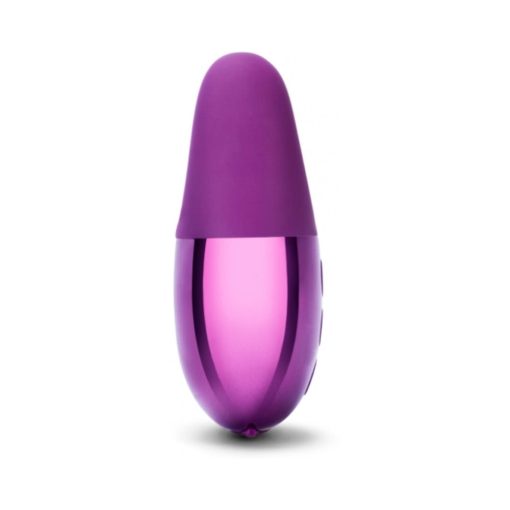Le Wand Chrome Double Vibe Rechargeable Silicone Mini Vibrator Dark Cherry - Image 4