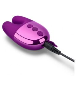Le Wand Chrome Double Vibe Rechargeable Silicone Mini Vibrator Dark Cherry