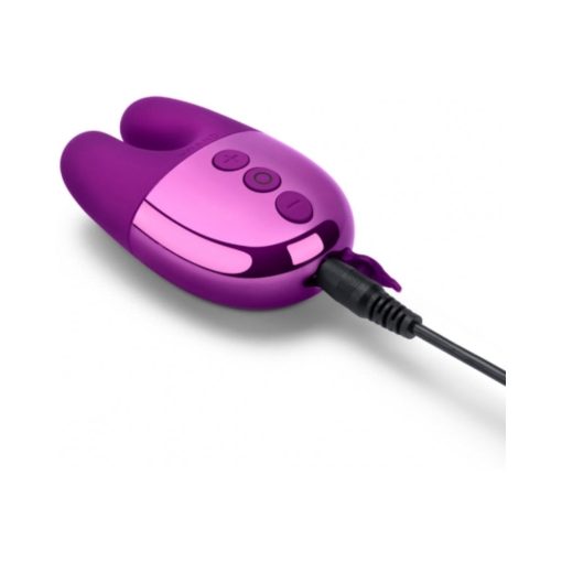 Le Wand Chrome Double Vibe Rechargeable Silicone Mini Vibrator Dark Cherry - Image 6