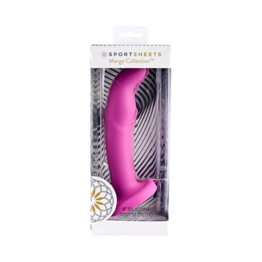 Sportsheets Merge Collection Tana 8 In. Silicone G-Spot Dildo With Suction Cup Pink