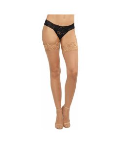 Dreamgirl Sheer Thigh-High Stockings With Silicone Lace Top Light Os