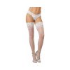 Dreamgirl Sheer Thigh-High Stockings With Silicone Lace Top White  Os