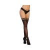 Dreamgirl Fishnet Thigh-High Stockings With Strappy Elastic Top Black Os