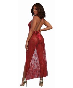 Dreamgirl Lace Gown & G-String Garnet Medium Hanging