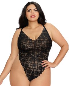 Dreamgirl Teddy & Sheer Mesh Maxi Skirt With G-String Black Queen 2X Hanging