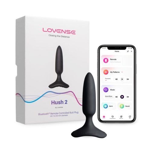 Lovense Hush 2 Bluetooth Remote-Controlled Vibrating Butt Plug Xs 1 In.