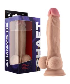 Shaft Model A: 8.5 In. Dual Density Silicone Dildo With Balls Pine