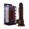 Shaft Model A: 8.5 In. Dual Density Silicone Dildo With Balls Mahogany