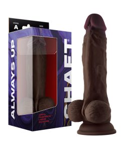 Shaft Model A: 8.5 In. Dual Density Silicone Dildo With Balls Mahogany