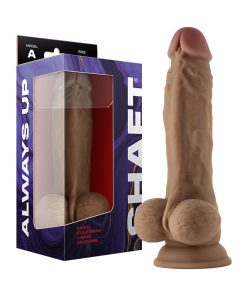 Shaft Model A: 8.5 In. Dual Density Silicone Dildo With Balls Oak