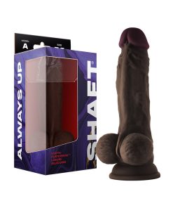 Shaft Model A: 7.5 In. Dual Density Silicone Dildo With Balls Mahogany