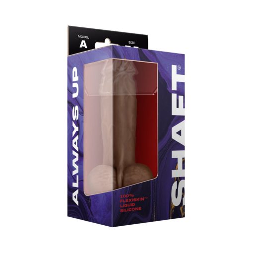 Shaft Model A: 7.5 In. Dual Density Silicone Dildo With Balls Oak - Image 4