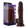 Shaft Model A: 9.5 In. Dual Density Silicone Dildo With Balls Mahogany