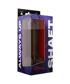 Shaft Model A: 9.5 In. Dual Density Silicone Dildo With Balls Mahogany