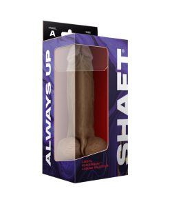 Shaft Model A: 9.5 In. Dual Density Silicone Dildo With Balls Oak