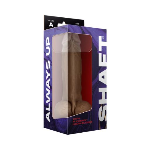 Shaft Model A: 9.5 In. Dual Density Silicone Dildo With Balls Oak - Image 4