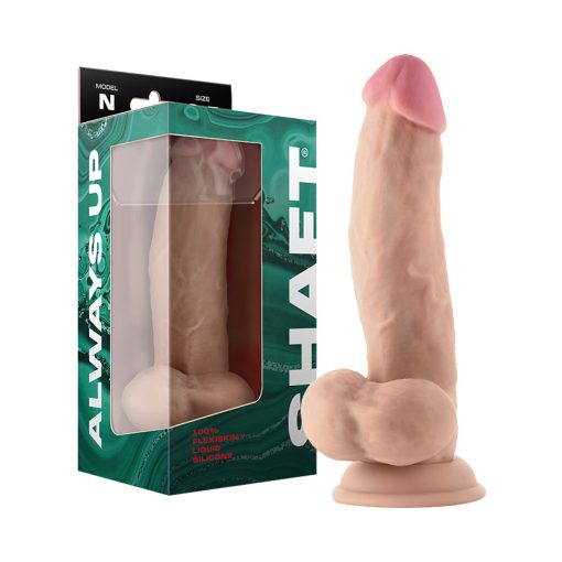 Shaft Model N: 8.5 In. Dual Density Silicone Dildo With Balls Pine